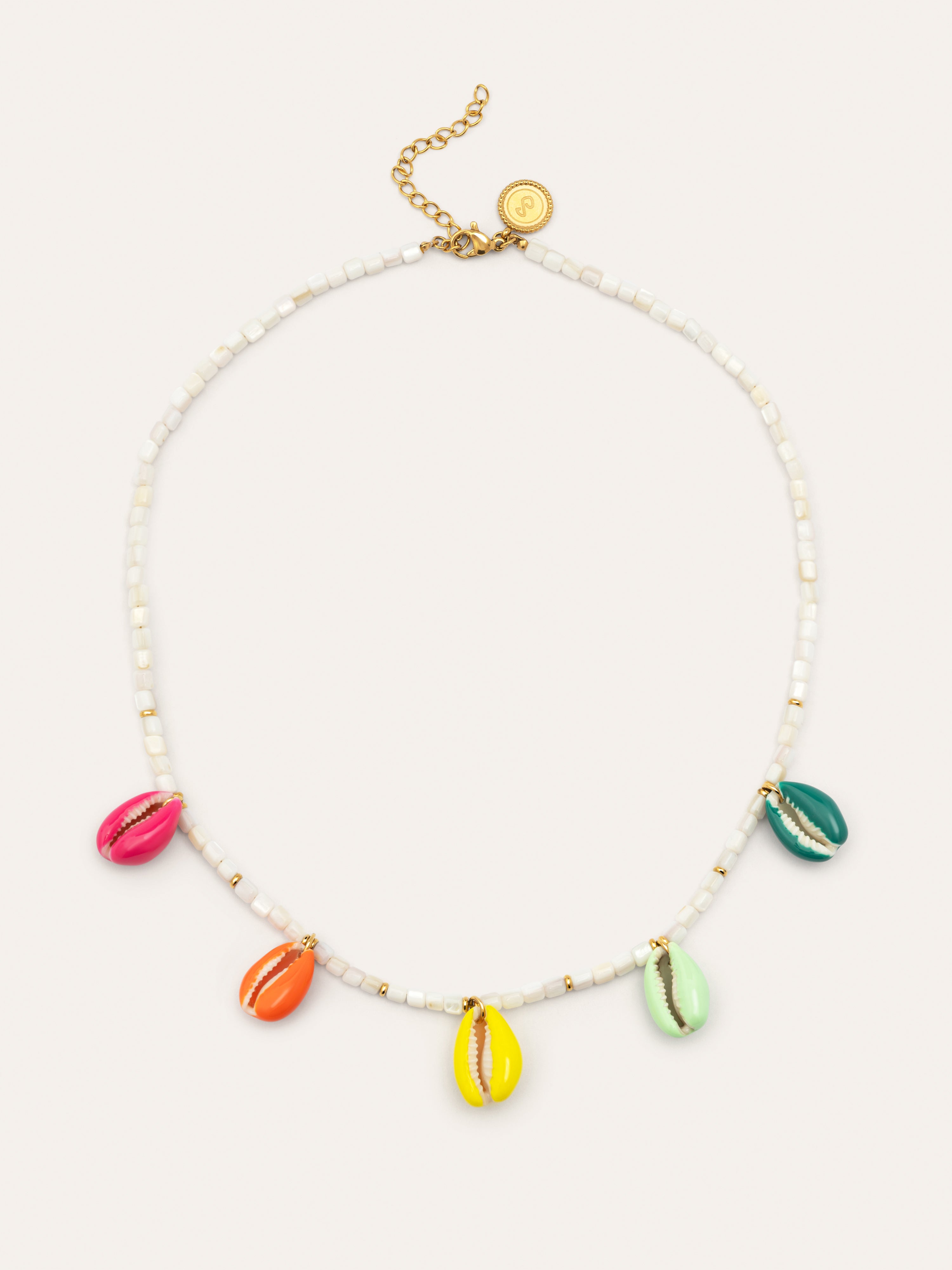 Boho Color Shells Stainless Steel Gold Necklace