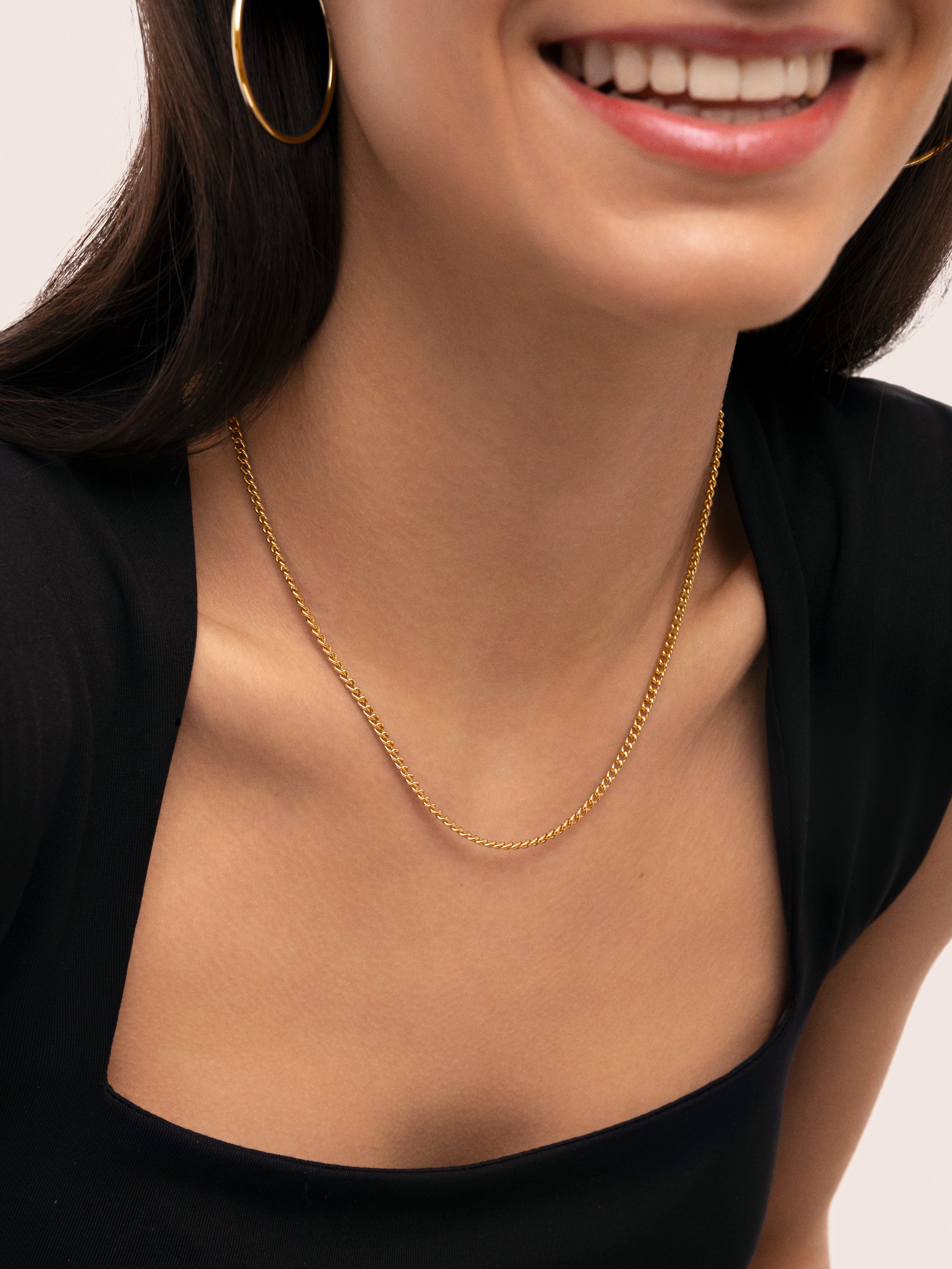 Barbada Chain Stainless Steel Gold Necklace