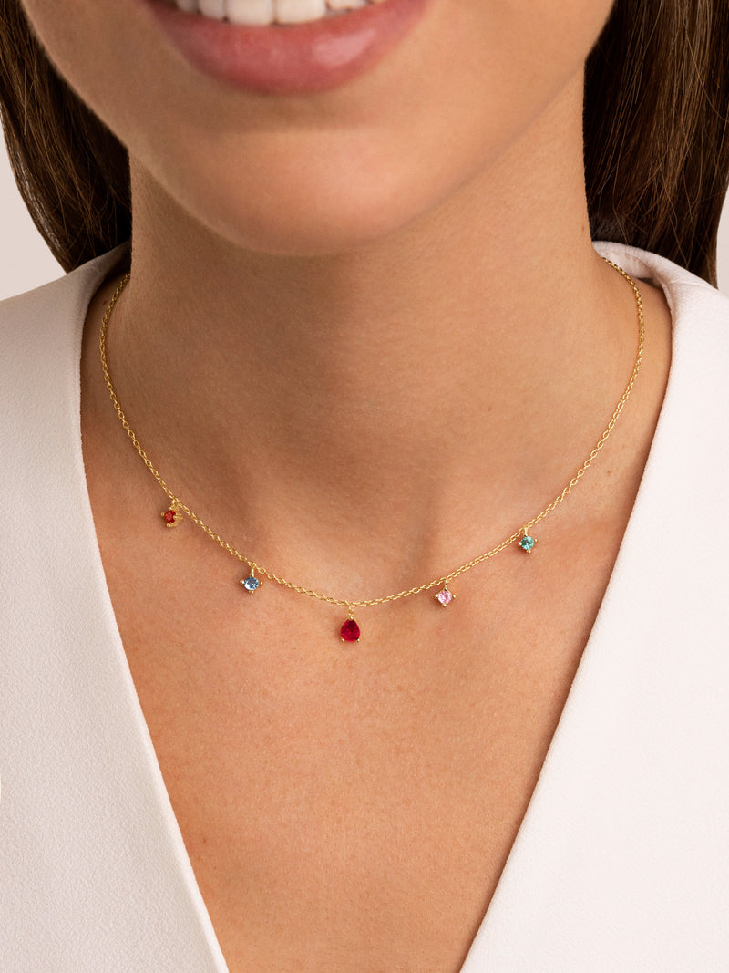Collar Cascade Colors Baño Oro