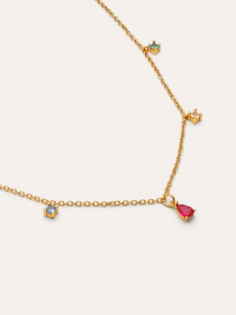 Collar Cascade Colors Baño Oro
