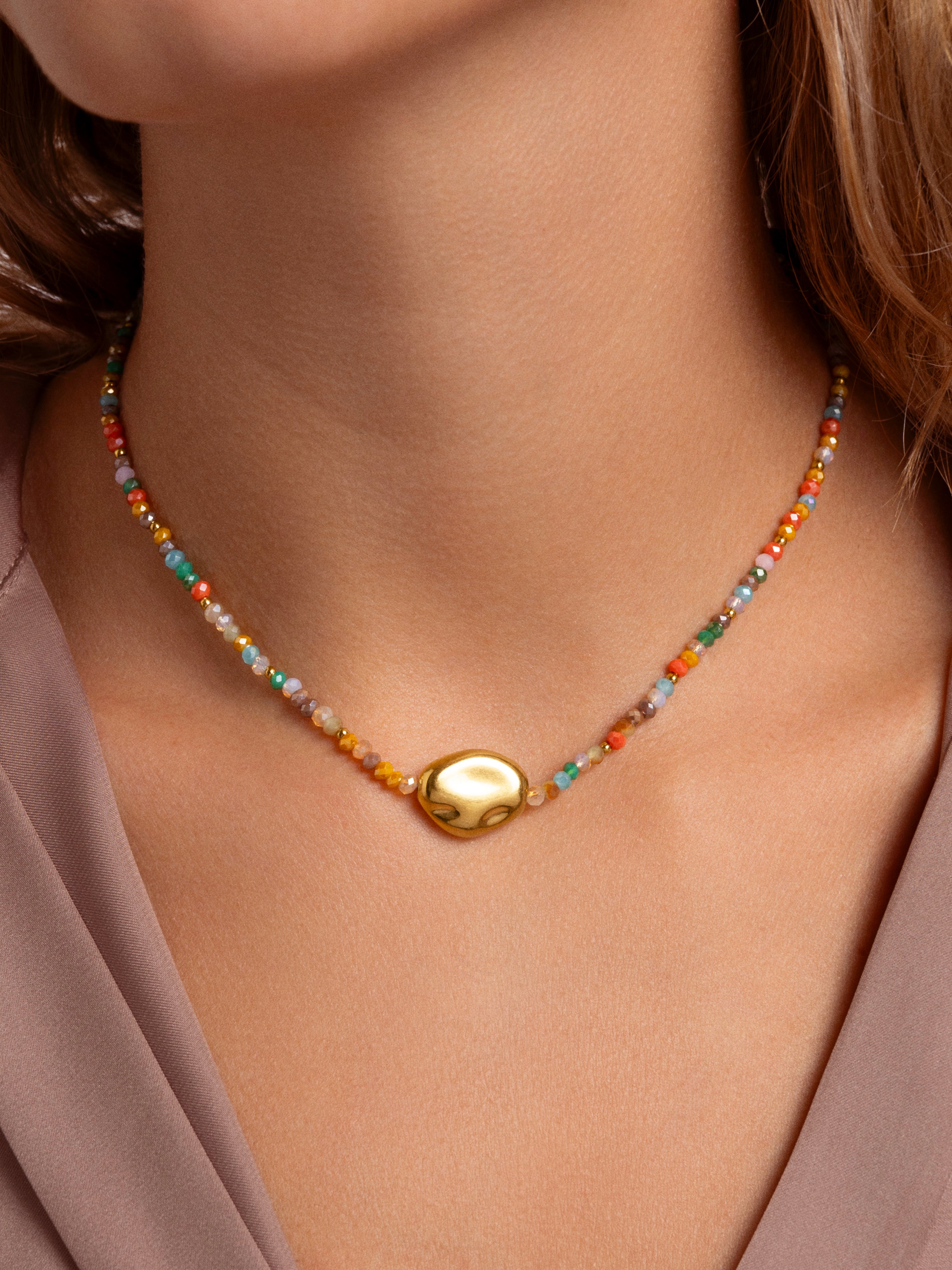 Candy Colors Stainless Steel Gold Necklace