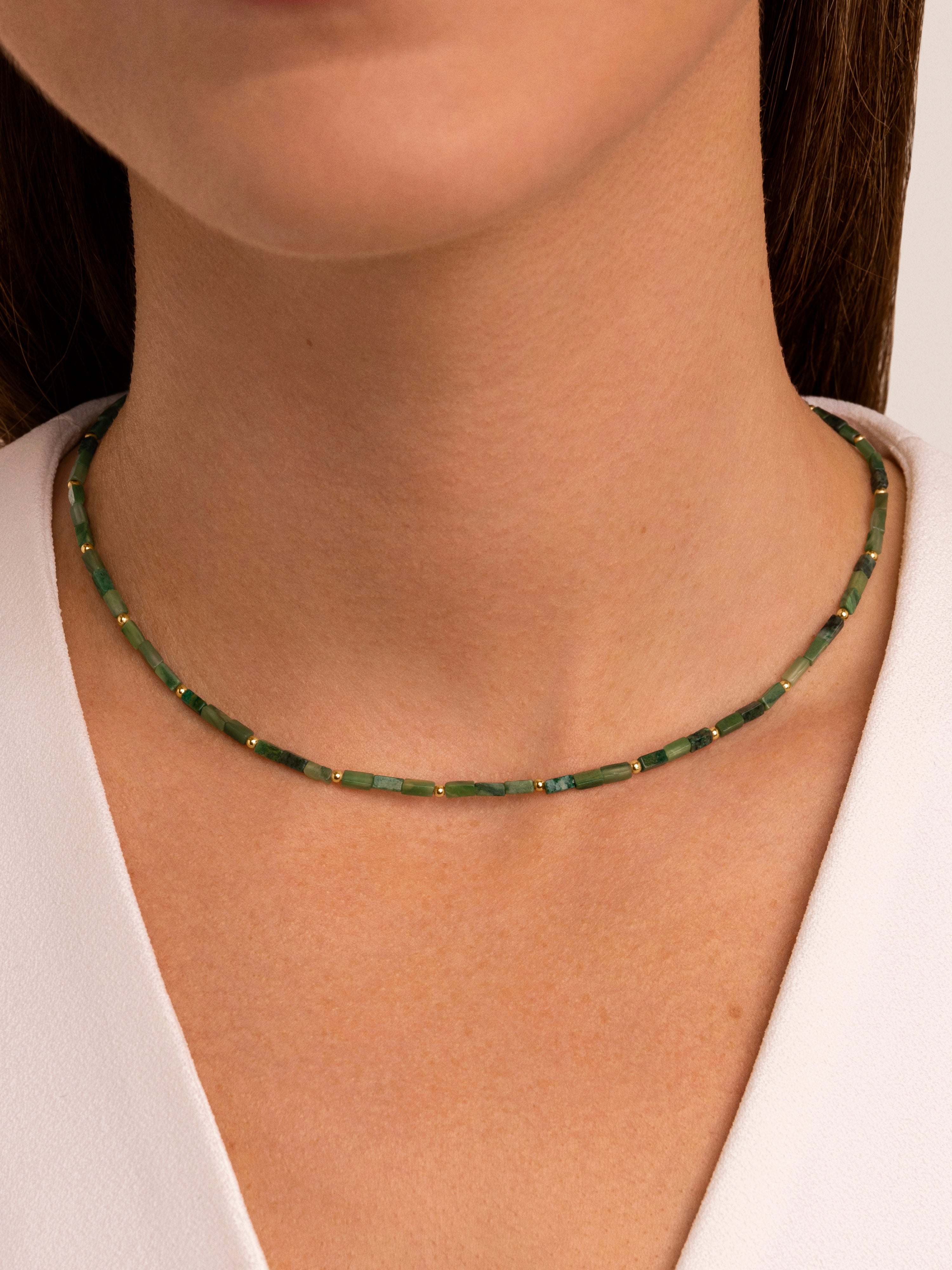 Cala Dots Green Gold Necklace 
