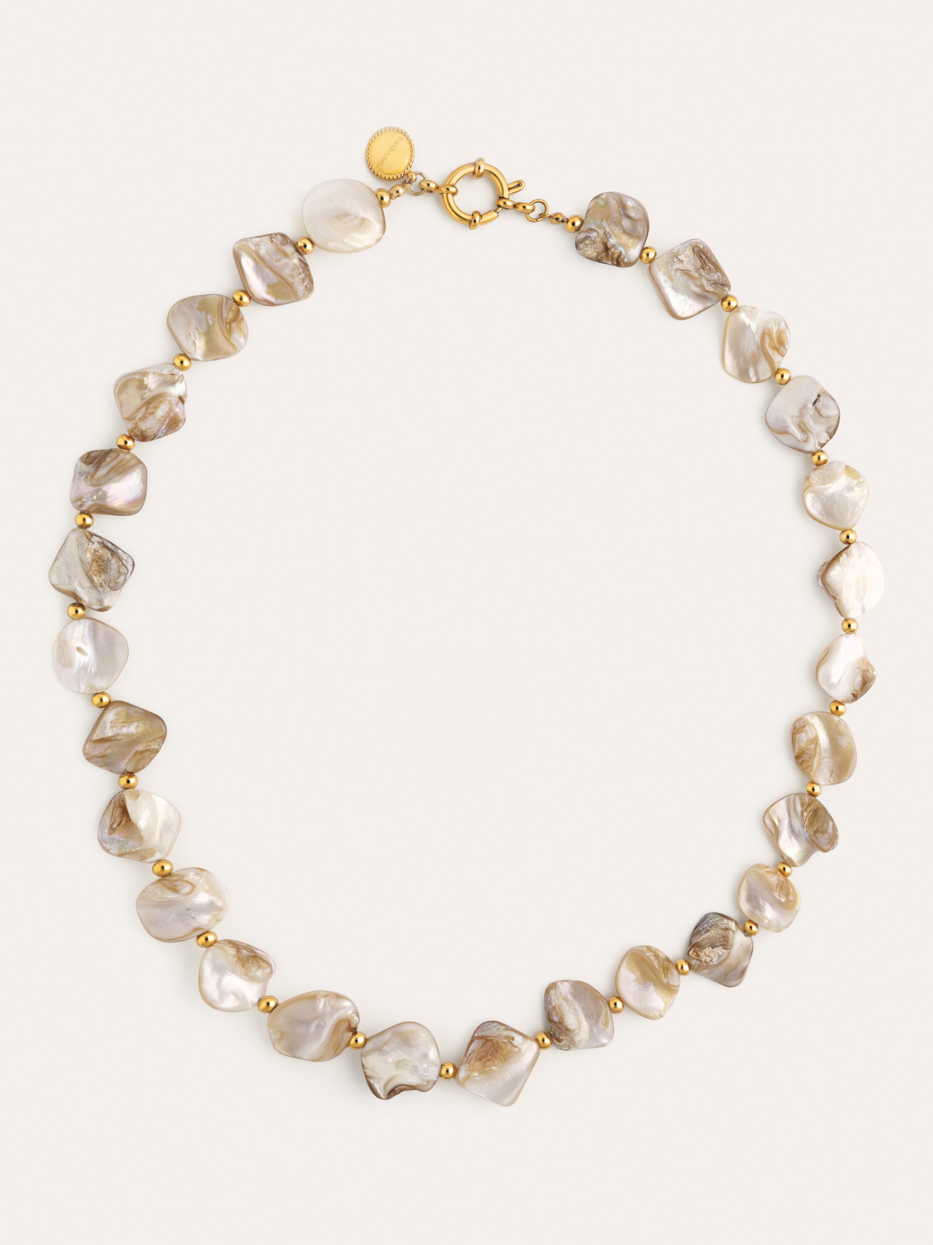 Collar Capri Nácar Acero Baño Oro