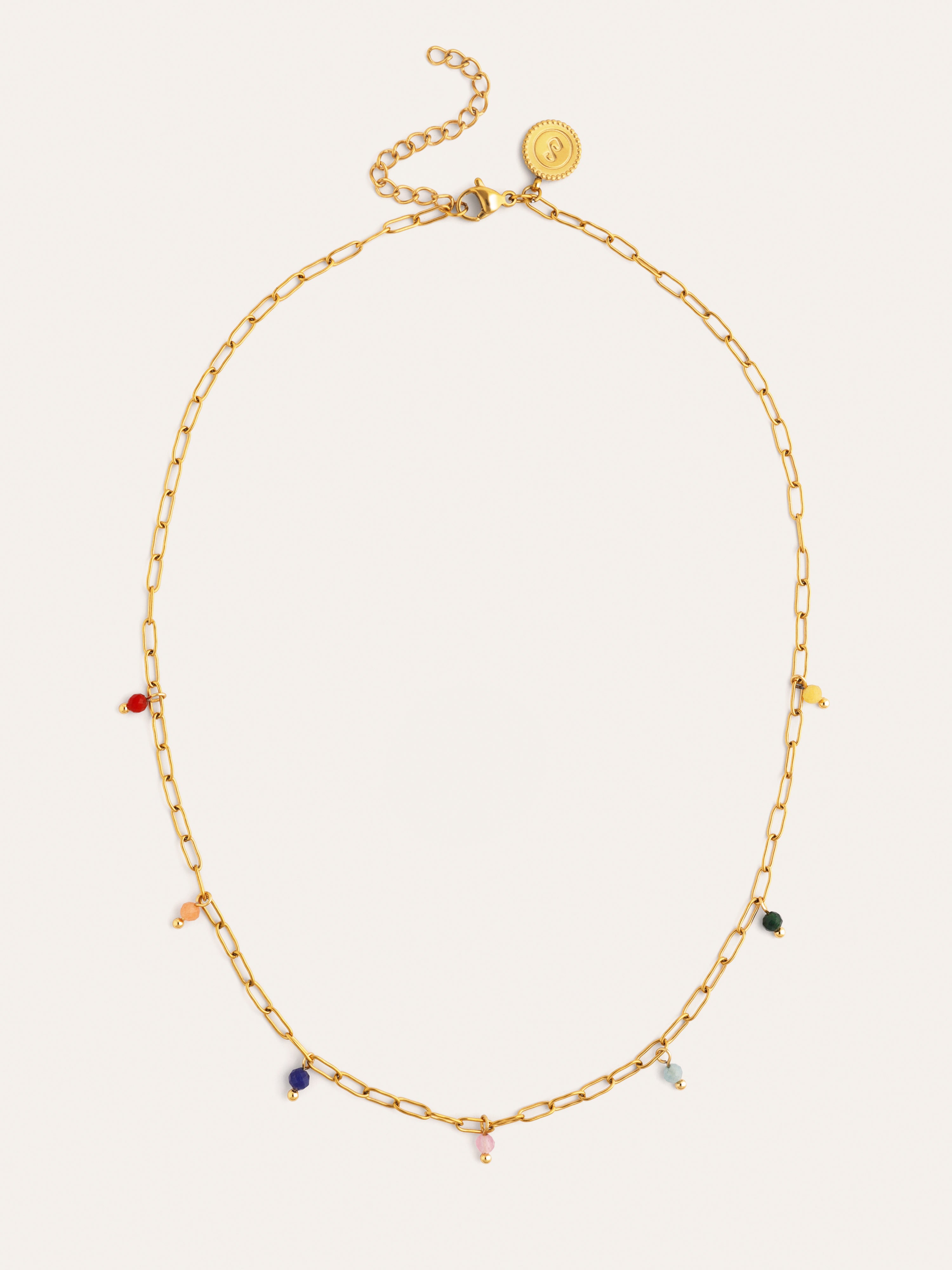 Collar Chic Dancing Stones Acero Baño Oro