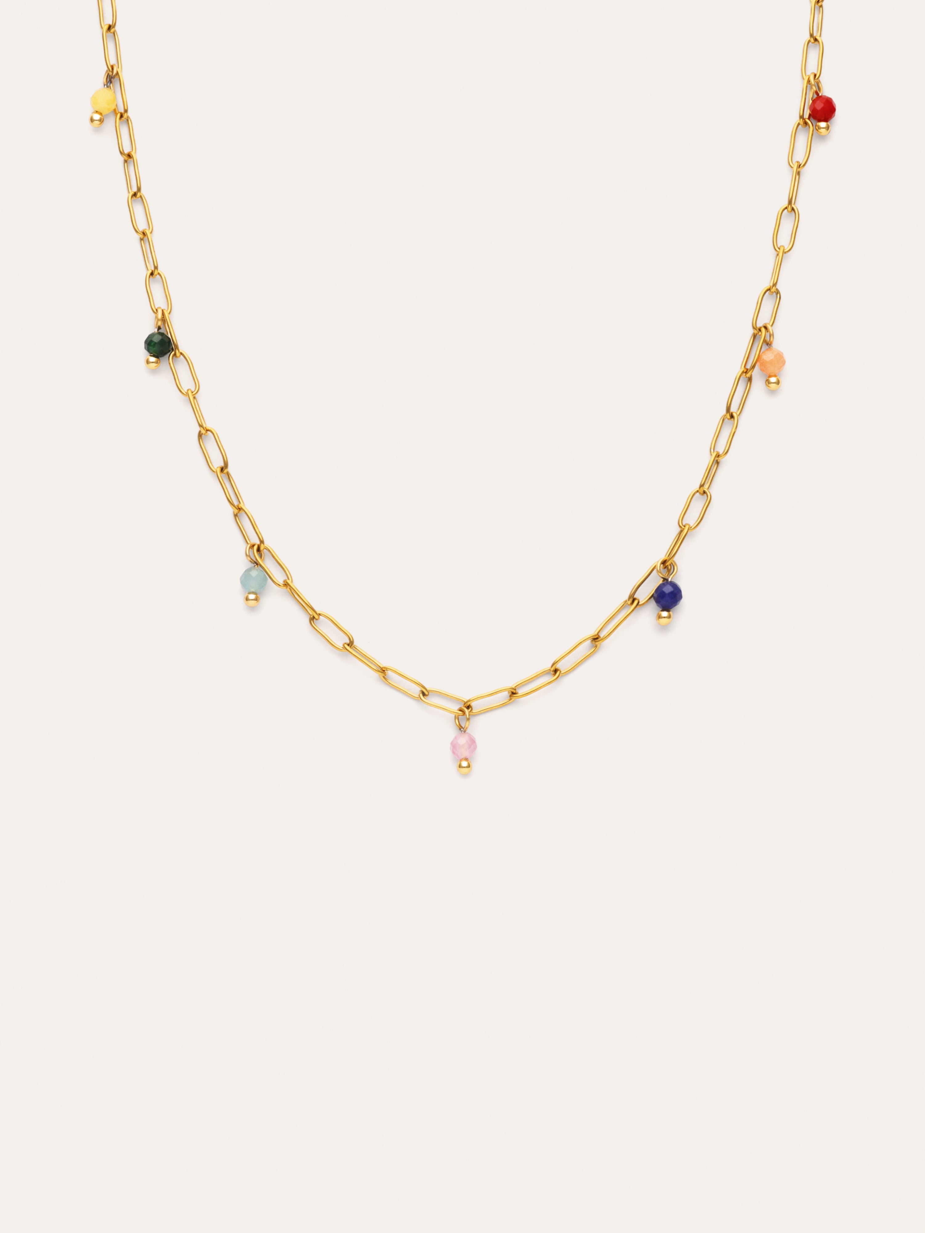 Collar Chic Dancing Stones Acero Baño Oro