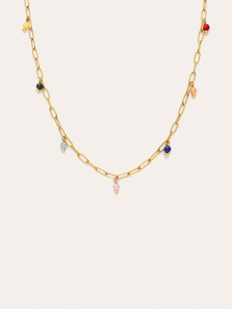 Collar Chic Dancing Stones Acero Baño Oro