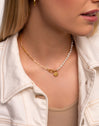 Chic Pearl Stainless Steel Gold Necklace