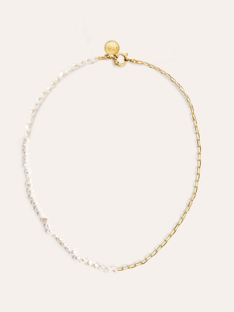 Chic Pearl Stainless Steel Gold Necklace