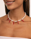 Chilli Pearl Stainless Steel Gold Necklace
