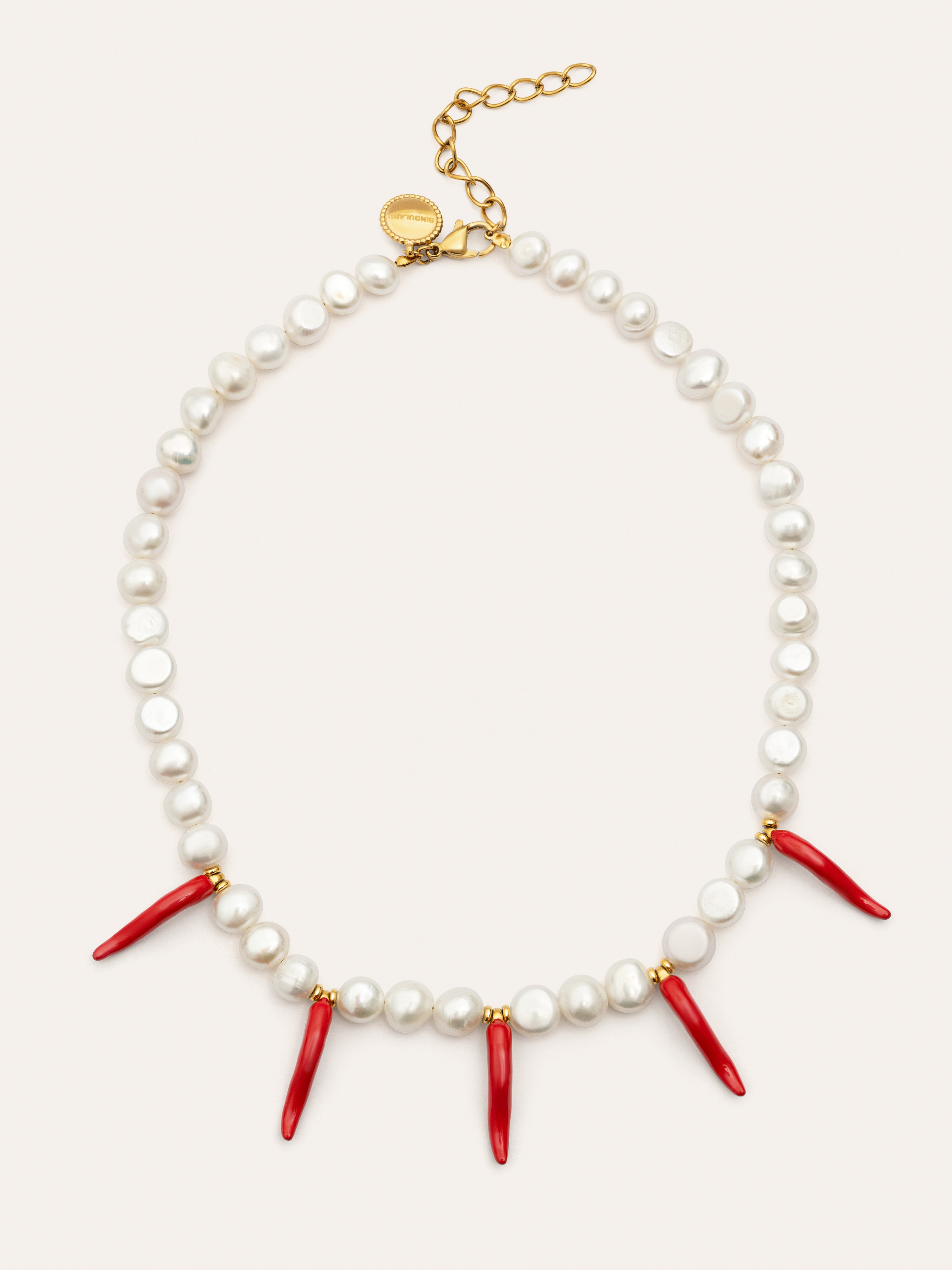 Chilli Pearl Stainless Steel Gold Necklace