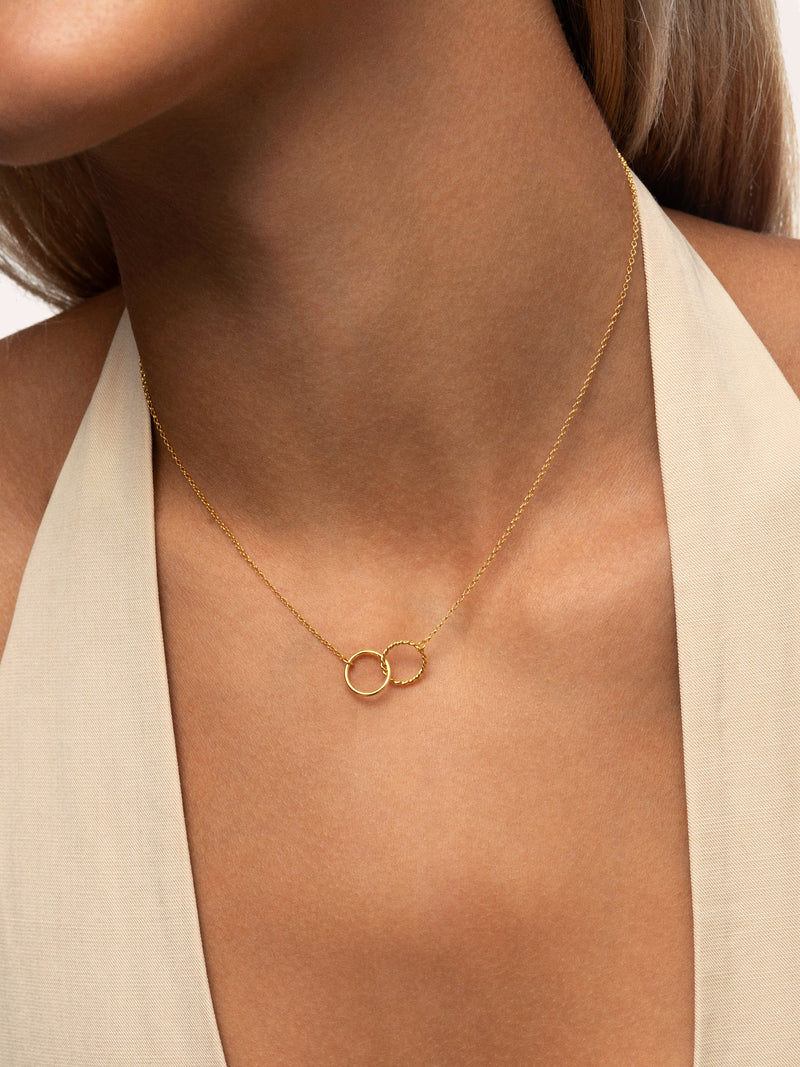 Collar Circles Twist Acero Baño Oro
