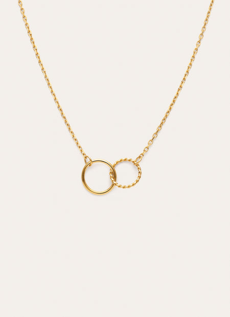 Necklace Circles Twist Steel Gold-Plated
