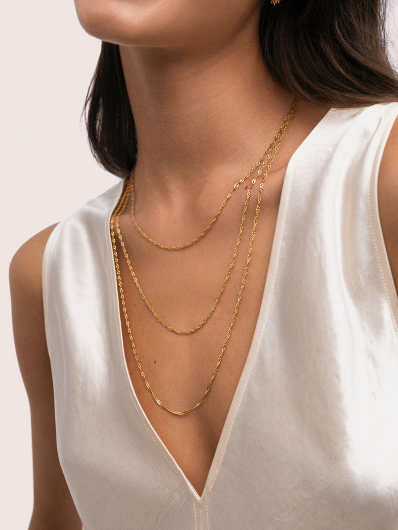 Collar Cleopatra Mini Twist Acero Baño Oro