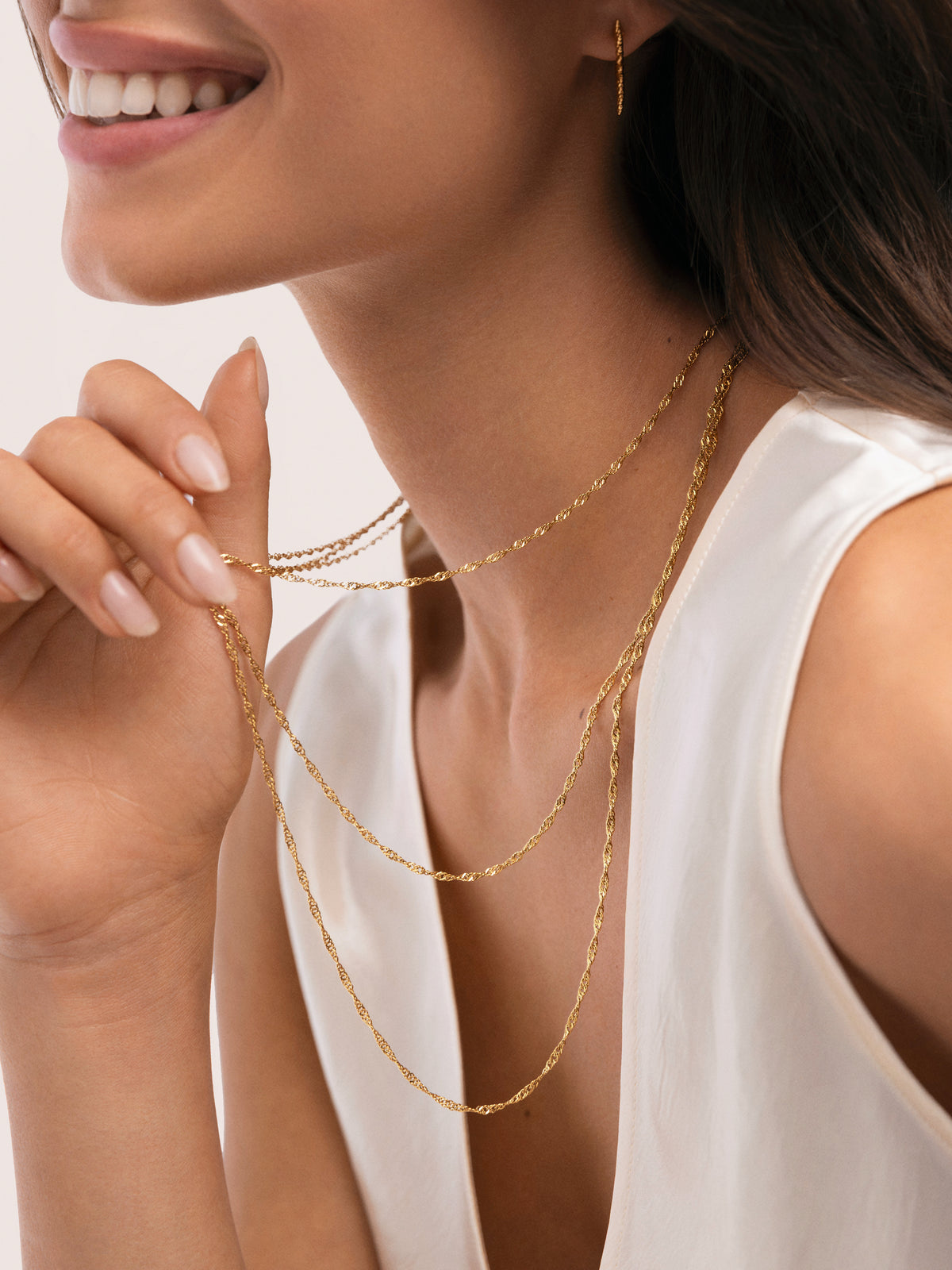 Collar Cleopatra Mini Twist Acero Baño Oro - vista 4