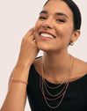 Cleopatra Pink Stainless Steel Gold Necklace
