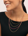 Cleopatra Pink Stainless Steel Gold Necklace