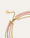 Cleopatra Pink Stainless Steel Gold Necklace