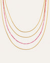 Cleopatra Pink Stainless Steel Gold Necklace