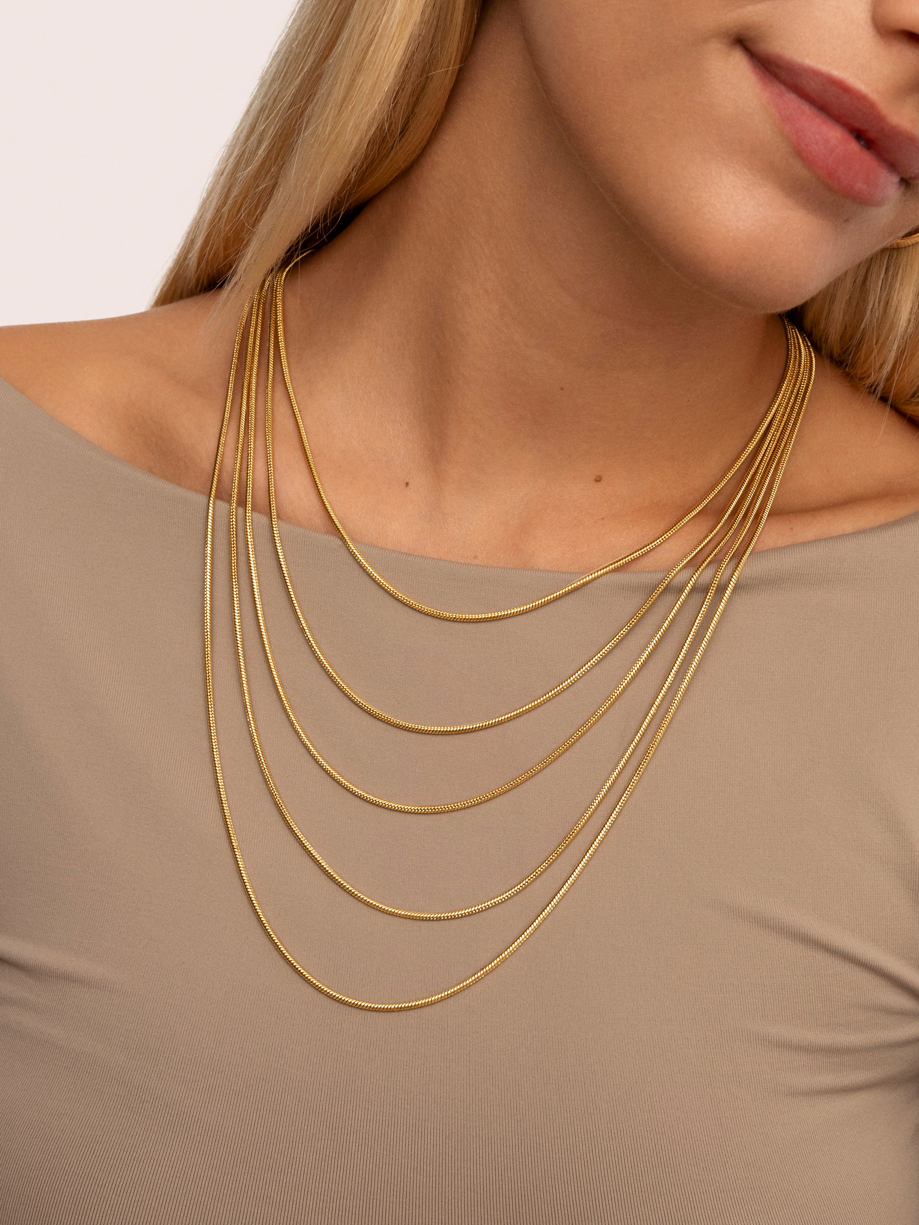 Cleopatra Stainless Steel Gold Necklace