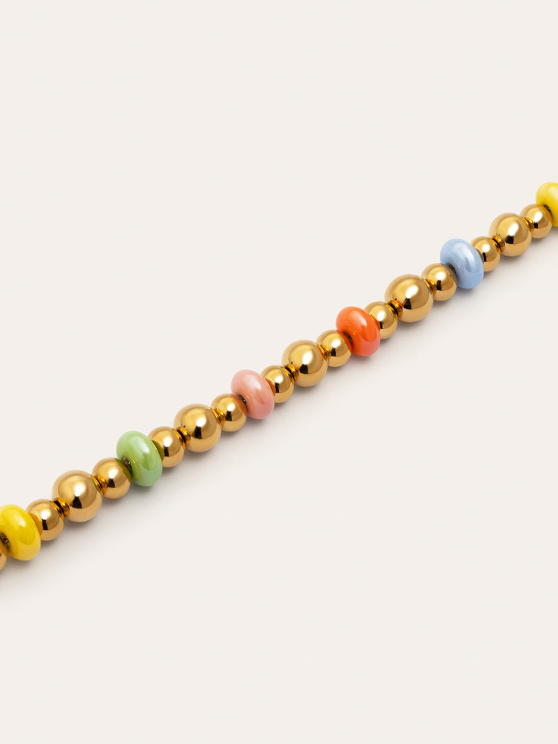 Color Bomb Stainless Steel Gold Necklace