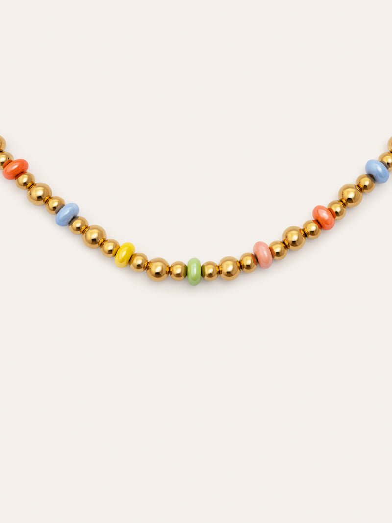 Color Bomb Stainless Steel Gold Necklace