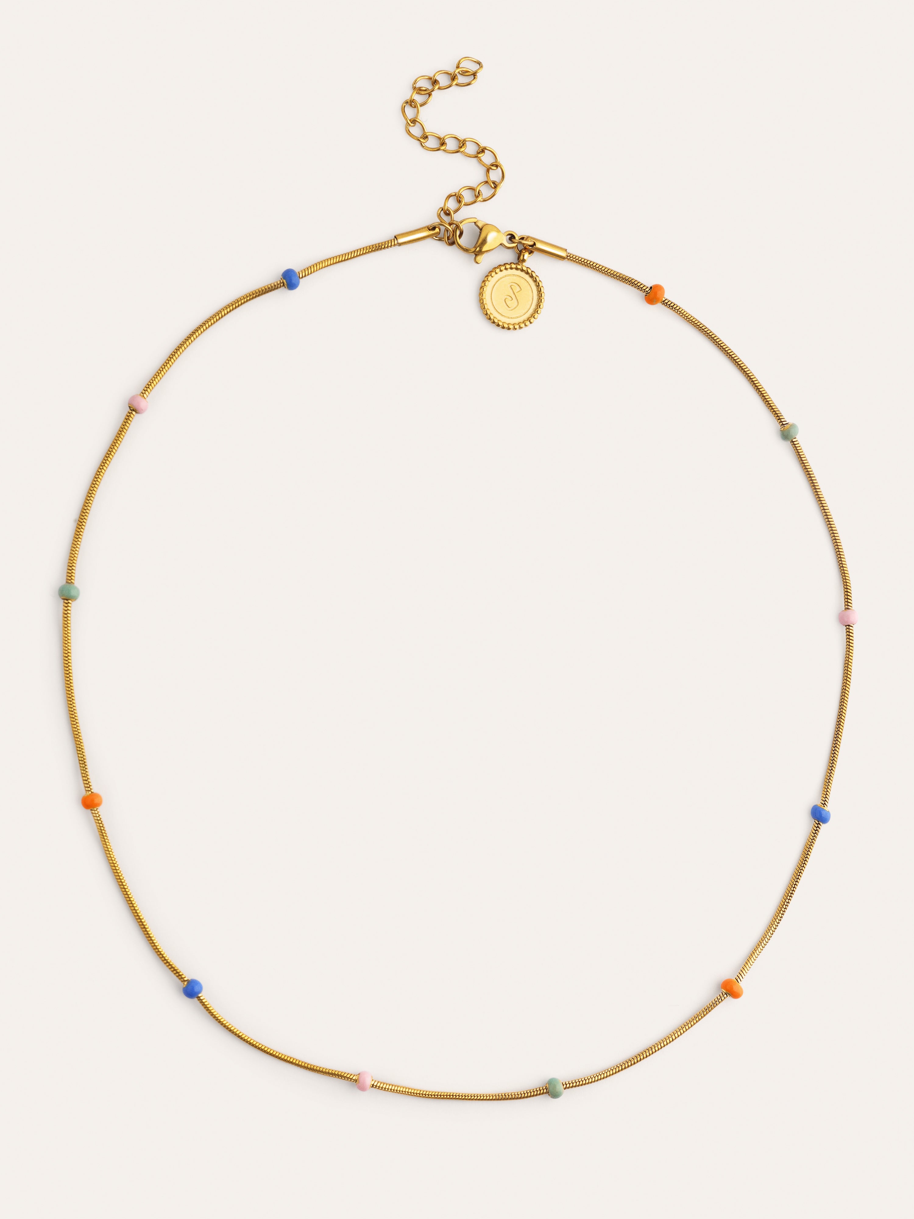 Collar Carla Enamel Acero Baño Oro