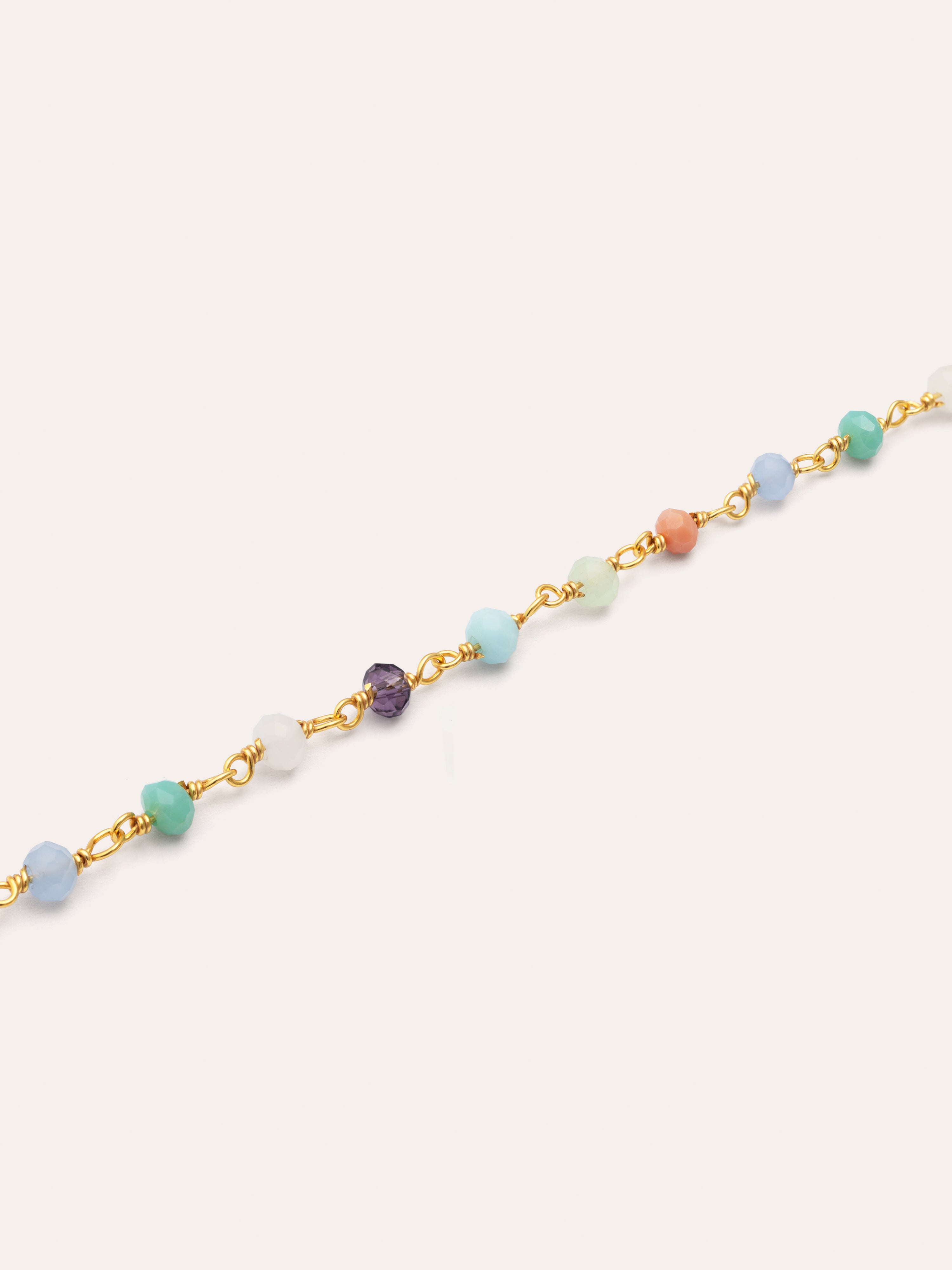 Collar Crystals Colors Plata Baño Oro