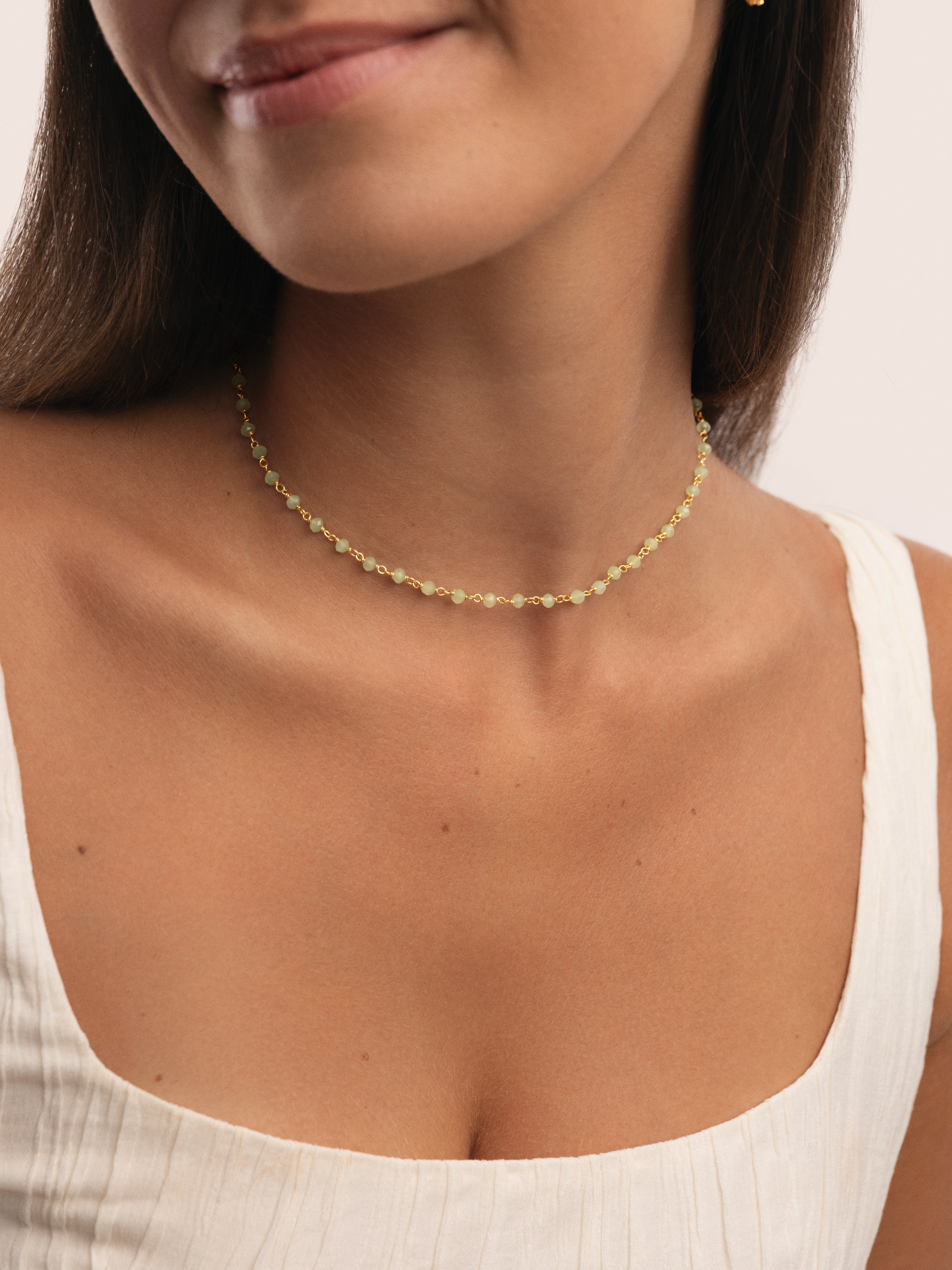 Crystals Jade Gold Necklace