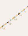Crystal Pearls Stainless Steel Gold Necklace