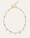 Crystal Pearls Stainless Steel Gold Necklace
