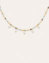 Crystal Pearls Stainless Steel Gold Necklace