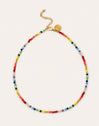 Crystals Rainbow Stainless Steel Gold Necklace