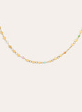 Long Crystals Sun Sterling Steel Gold Necklace