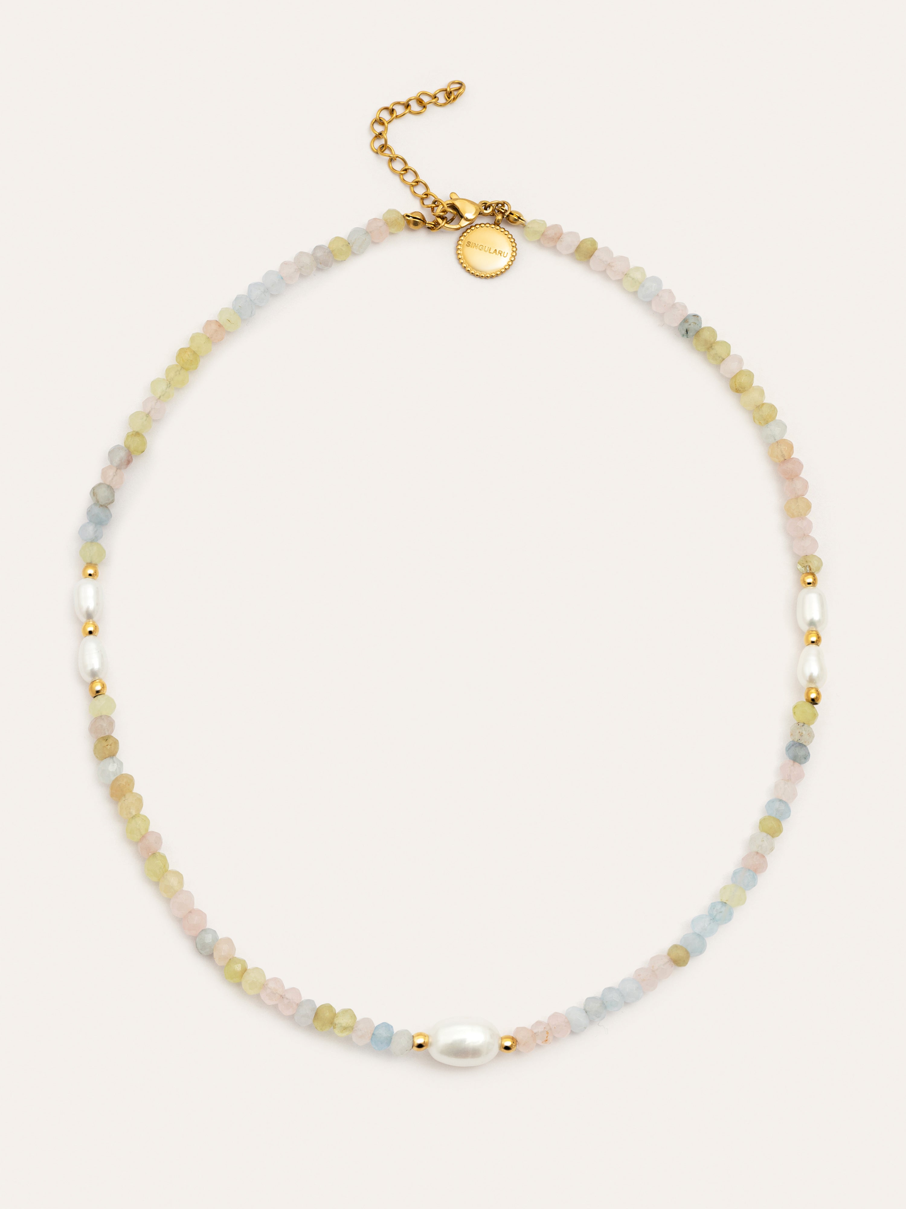 Collar Daphne Pearls Acero Baño Oro