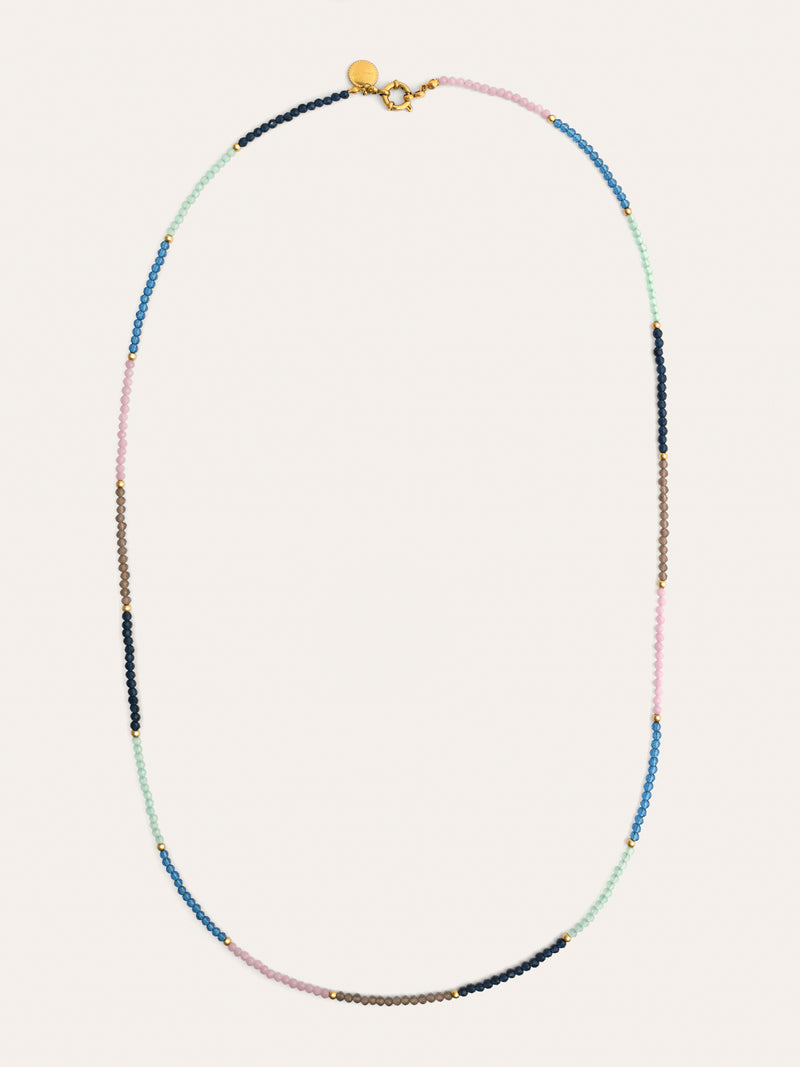 Collar Dye Dots Bruma Acero Baño Oro
