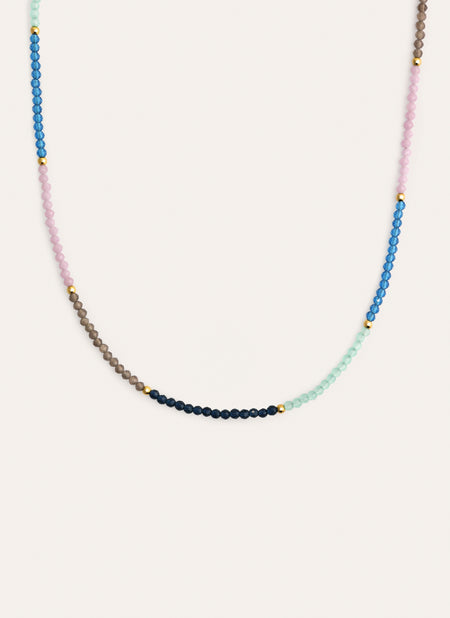 Collar Dye Dots Bruma Acero Baño Oro