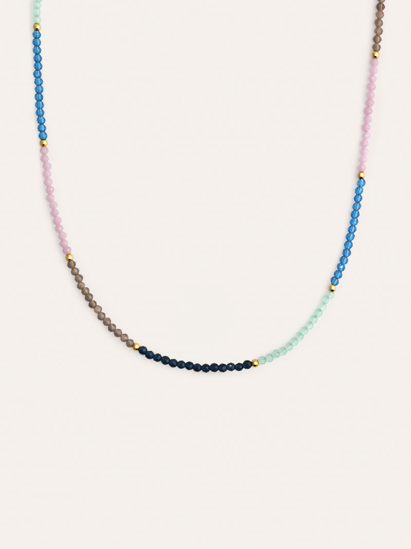 Collar Dye Dots Bruma Acero Baño Oro