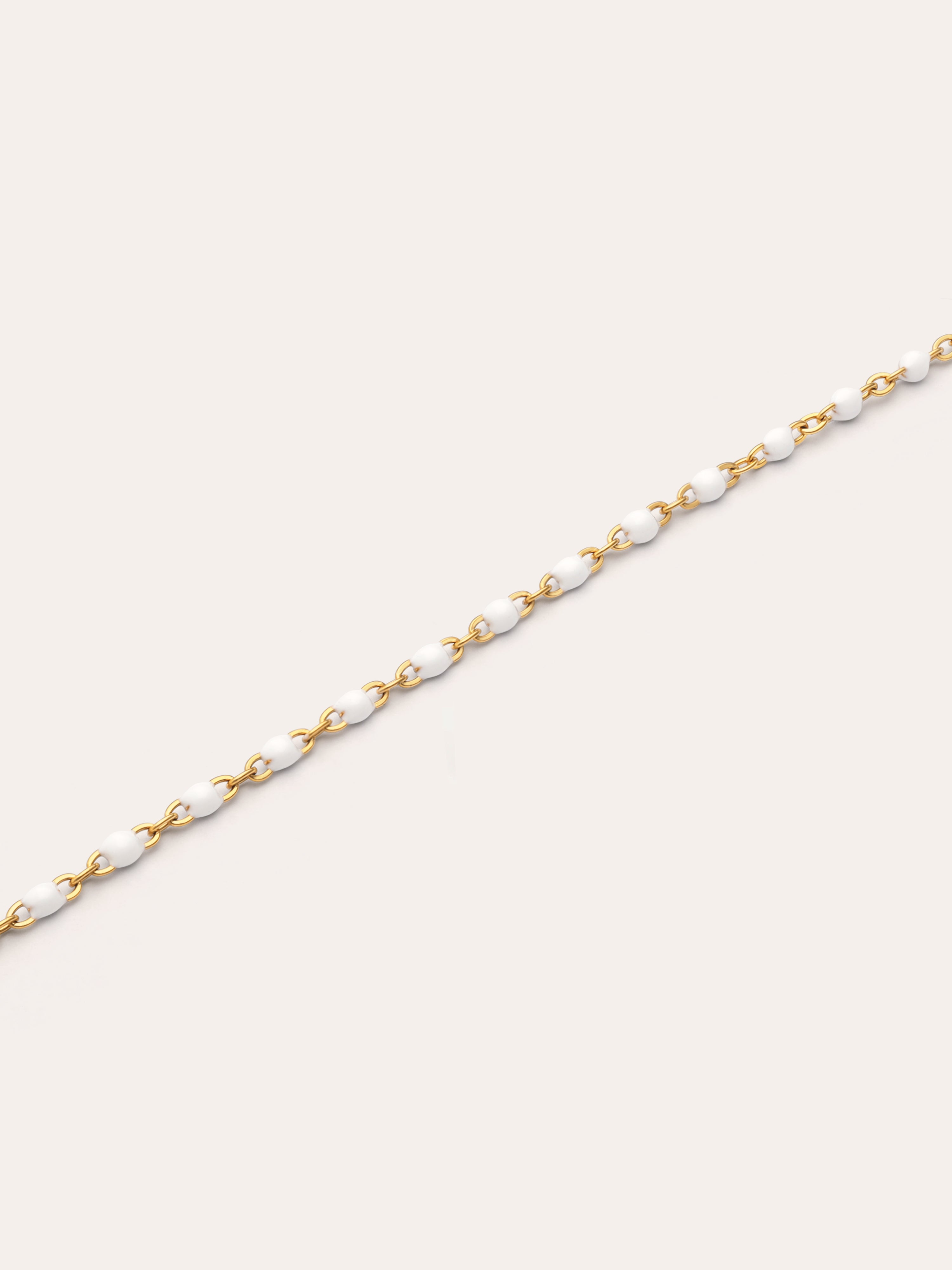 Collar Dots Enamel Blanco Acero Baño Oro