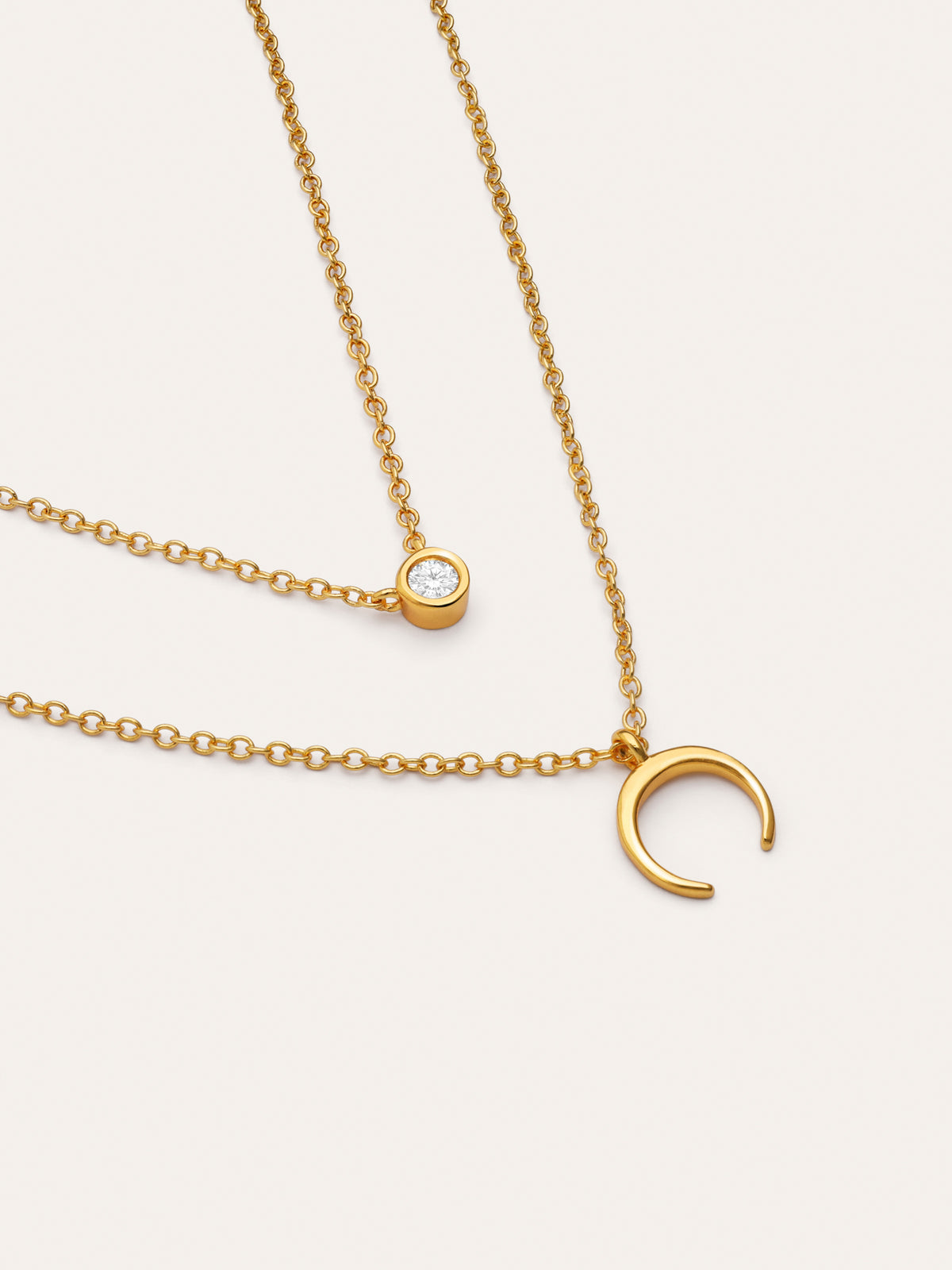 Imagen detalle de Pack of 2 Spark Necklaces + Mini Moonset Gold Plating
