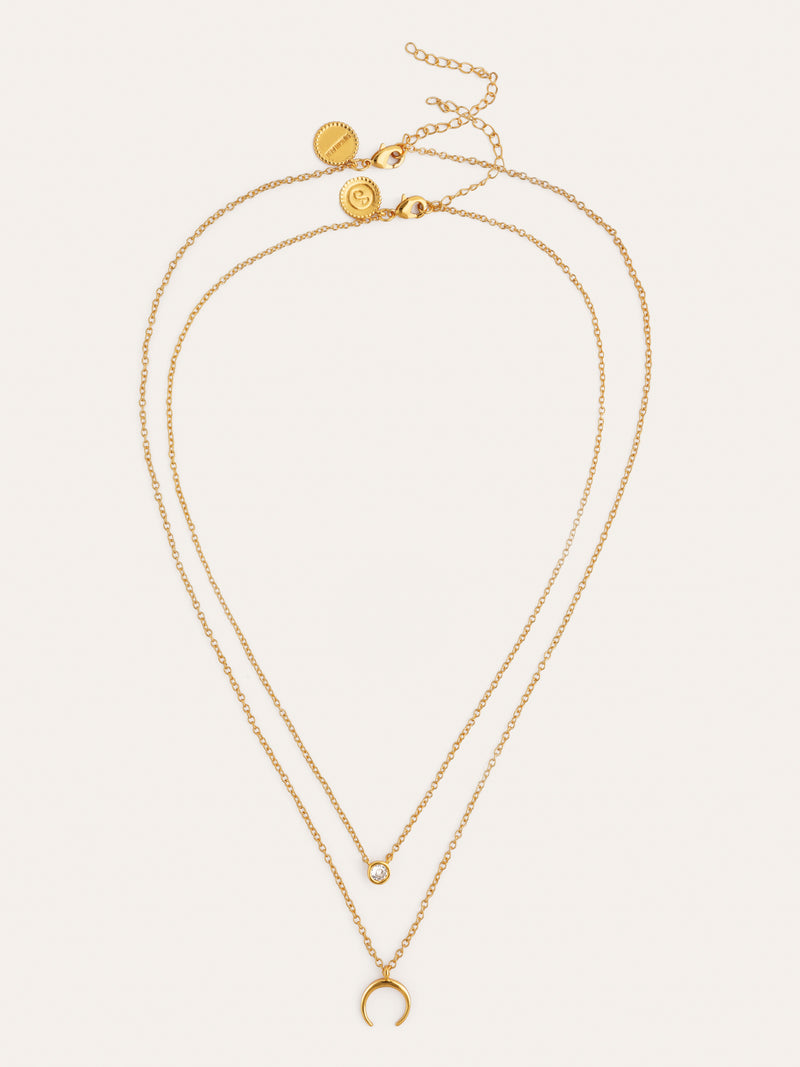 Pack of 2 Spark Necklaces + Mini Moonset Gold Plating