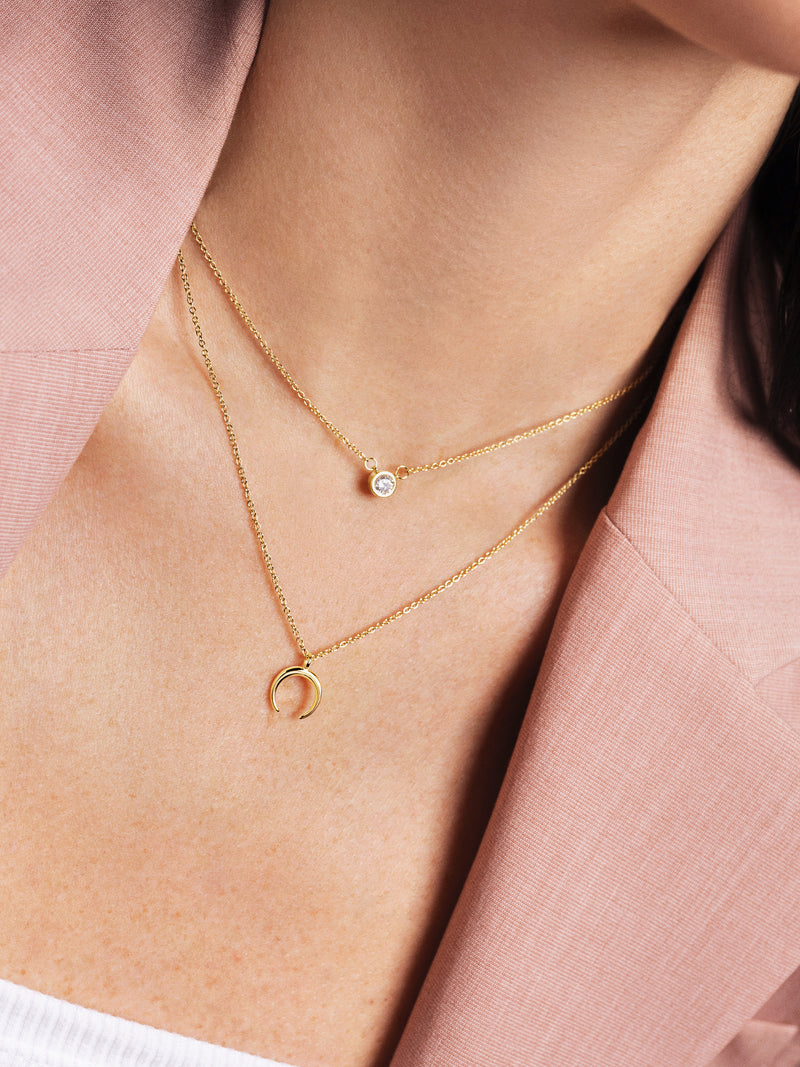 Pack of 2 Spark Necklaces + Mini Moonset Gold Plating