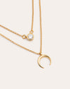 Diamond + Mini Moonset 2 Gold Necklaces Pack