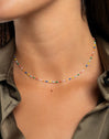 Dots Colors Enamel Silver Necklace