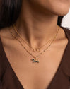 Collar Circles Twist Acero Baño Oro