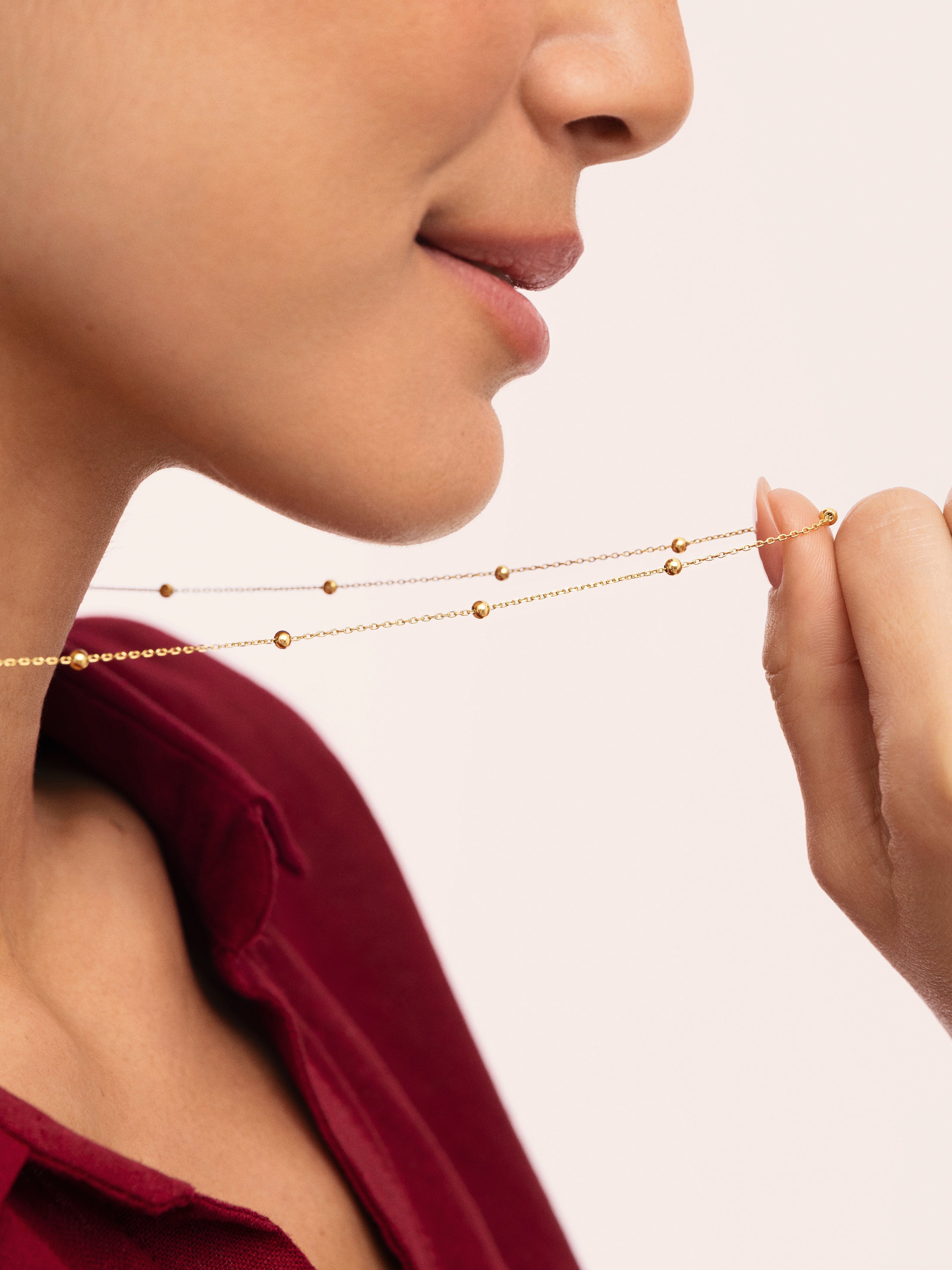 Dots L Stainless Steel Gold Necklace
