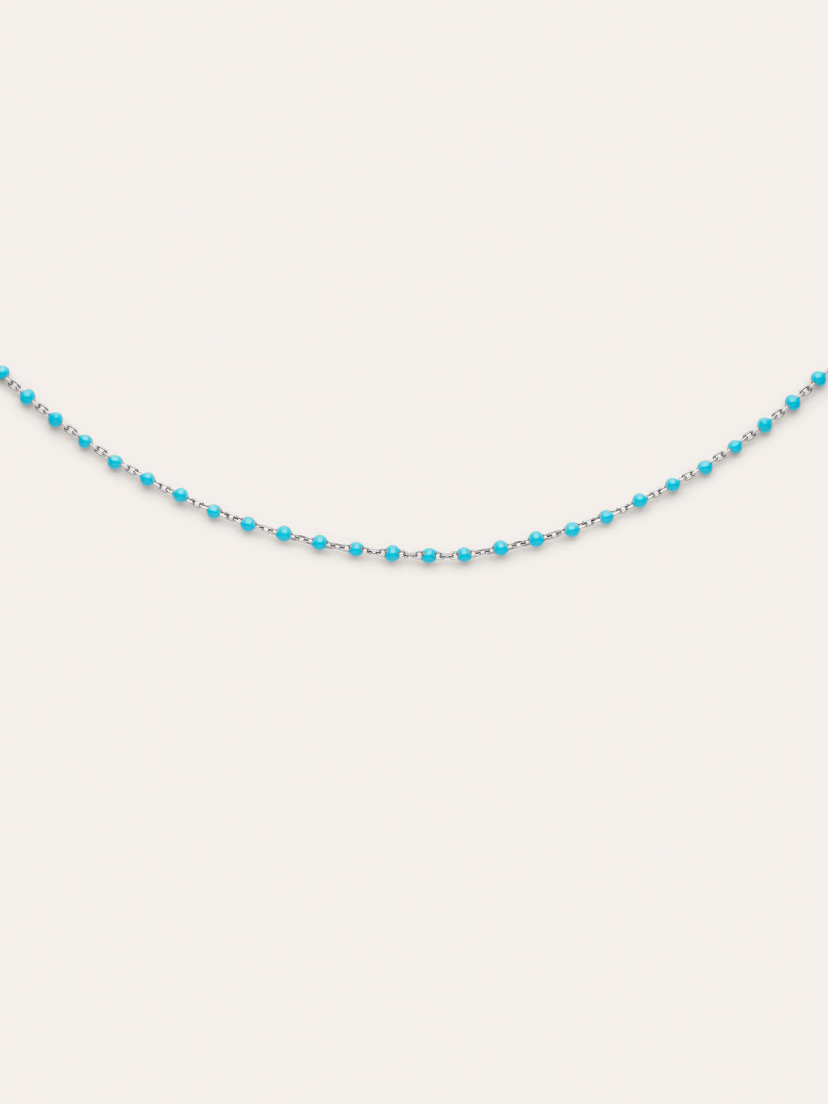 Dots Turquoise Enamel Steel Necklace
