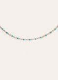 Collar Dots Turquoise Enamel Plata