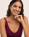 Pulsera Drop Orquidea Baño Oro
