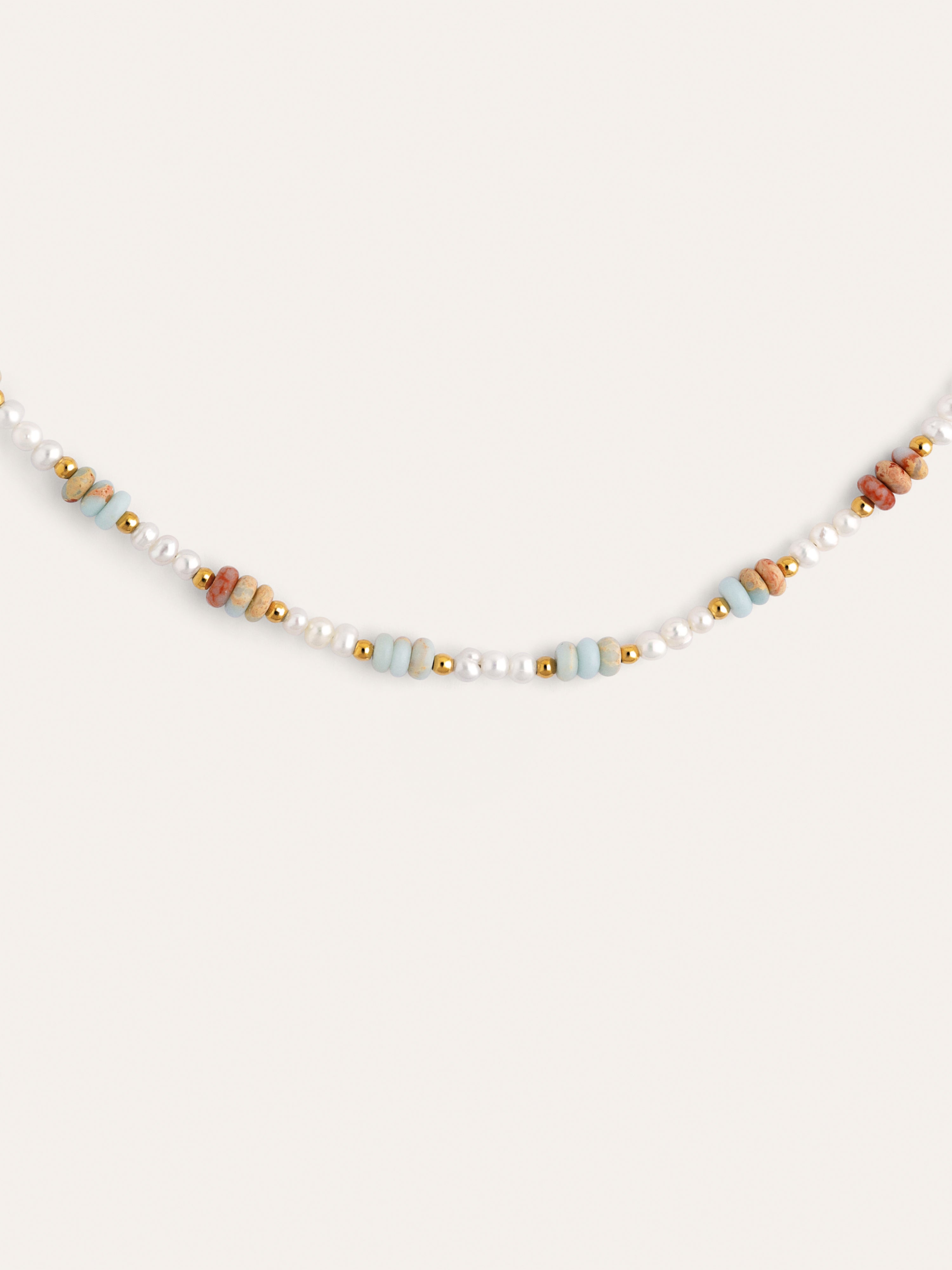 Daylight Pearls Stainless Steel Gold Necklace