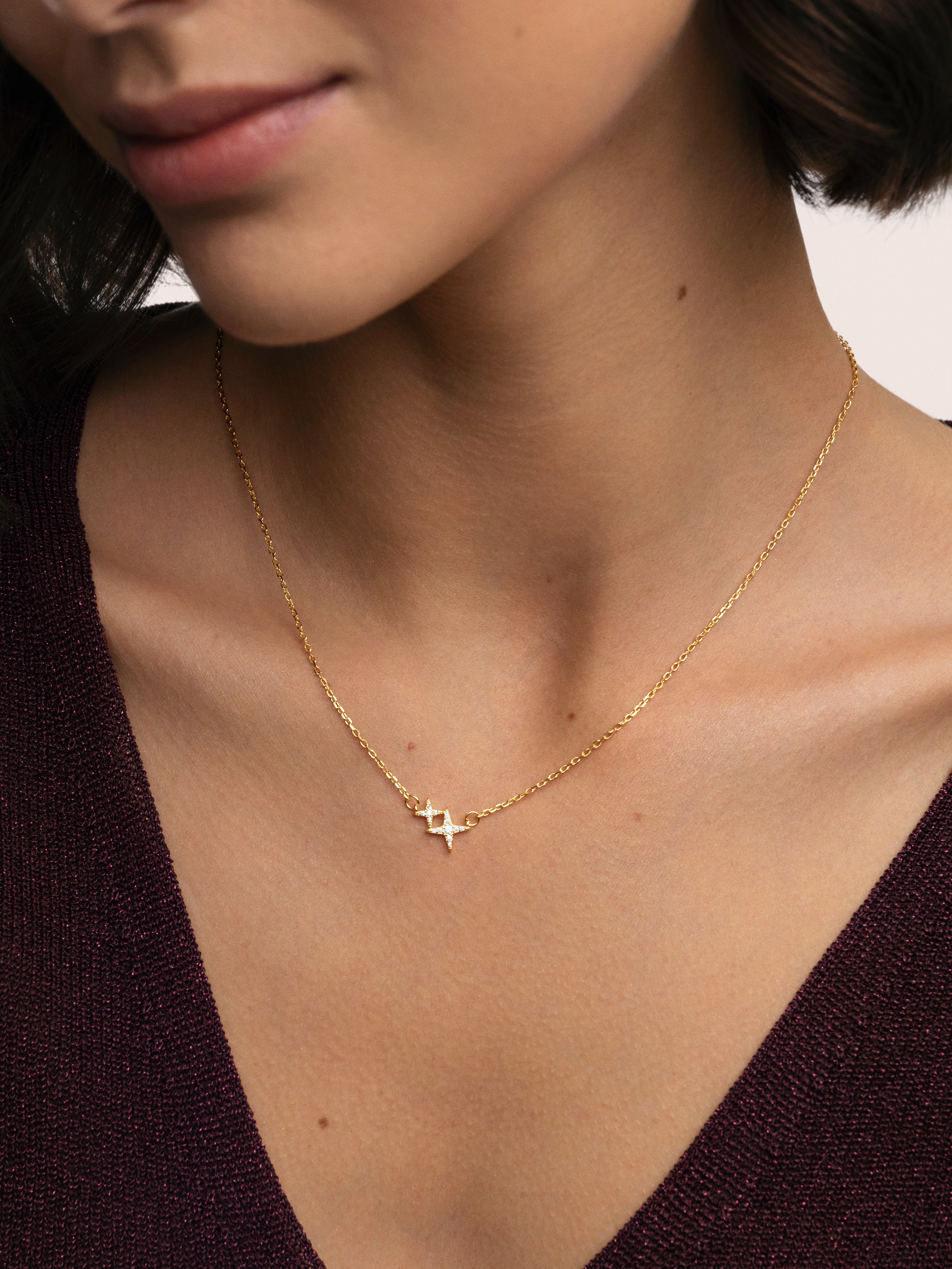 Duo Spark Silver Gold-Plated Necklace